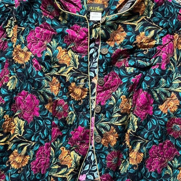 Vintage A.S. Elliot Cardigan Women 22W Floral Fairy Cottagecore Whimsical Jacket - Picture 3 of 8